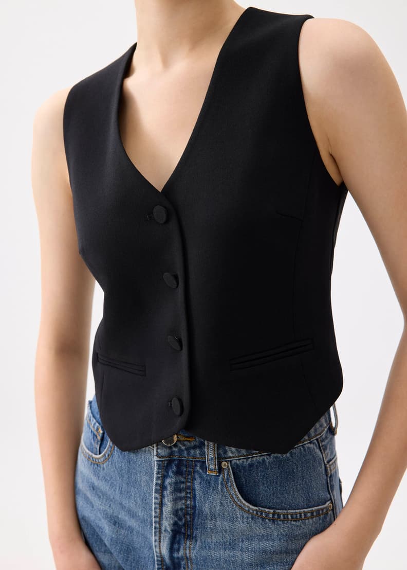 Relaxed V-neck Vest - Image 4