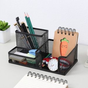 Metal Mesh Desk Organizer Pen Holder/File Tray