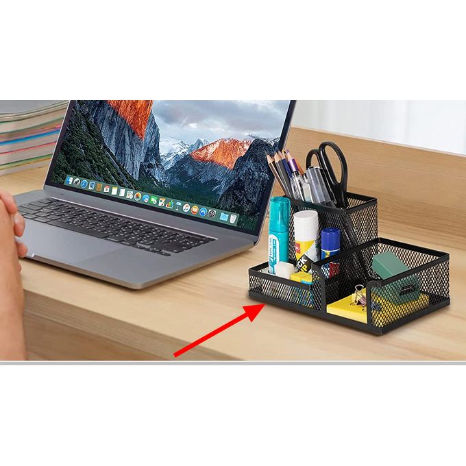Metal Mesh Desk Organizer Pen Holder/File Tray - Image 5