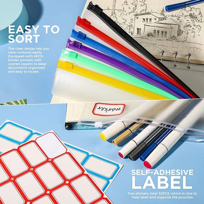 18pcs A6 Binder, Notebook Storage Bag, Cash Envelope Bag, File Folder Bag - Image 5