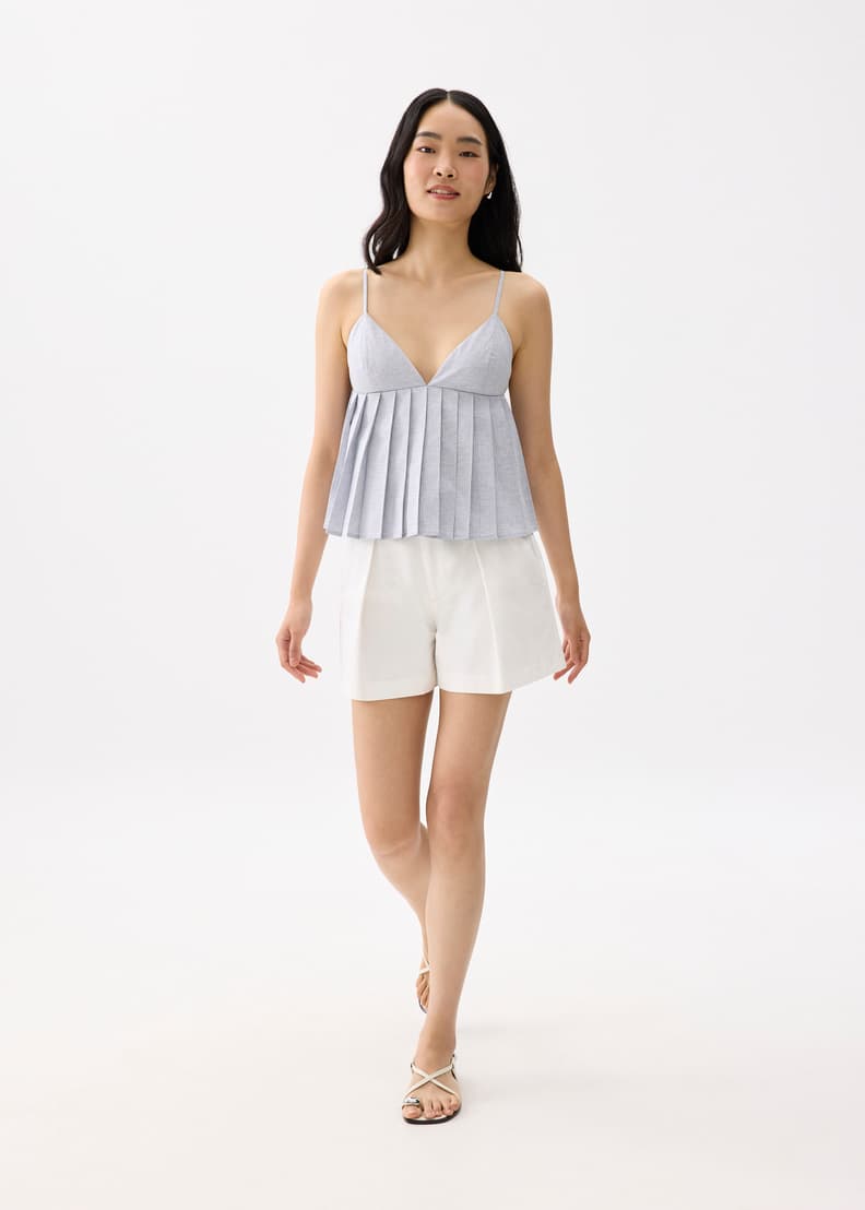 Padded Pleated Peplum Top - Image 3