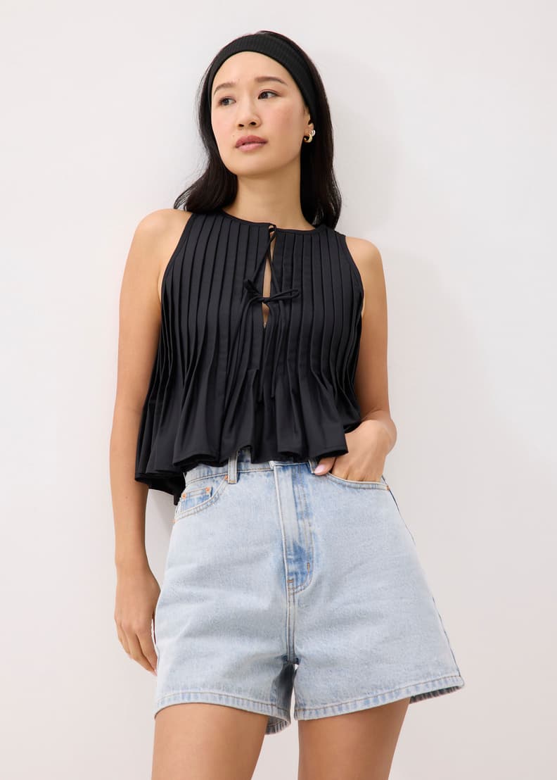 Round Neck Babydoll Tank Top