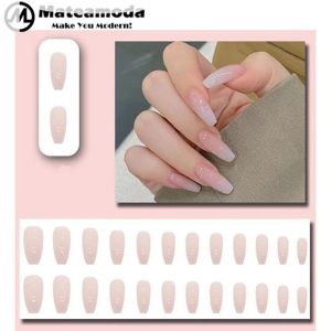 Mateamoda 24 PCS Wearing Nails Beauty Nail French Long Press On Nails
