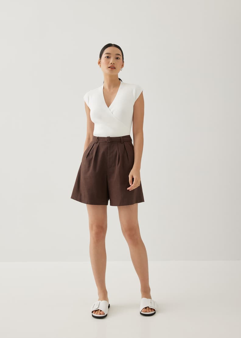 Linen Wide Leg Shorts - Image 5