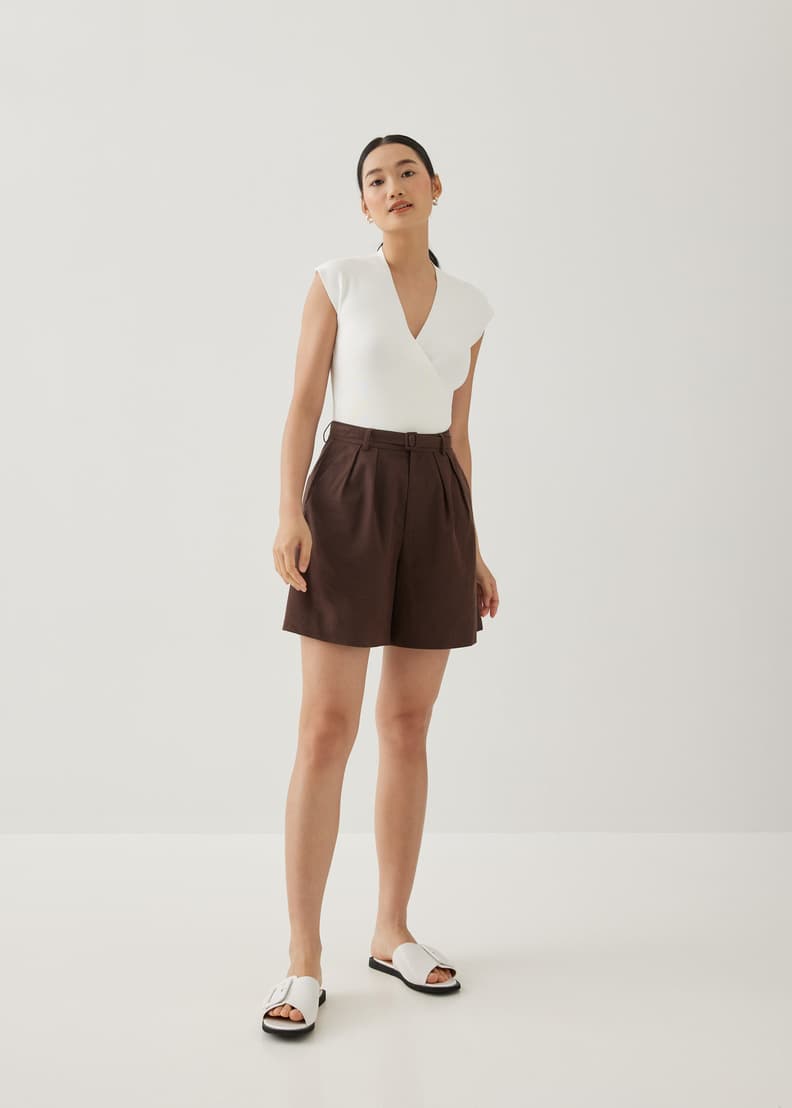 Linen Wide Leg Shorts