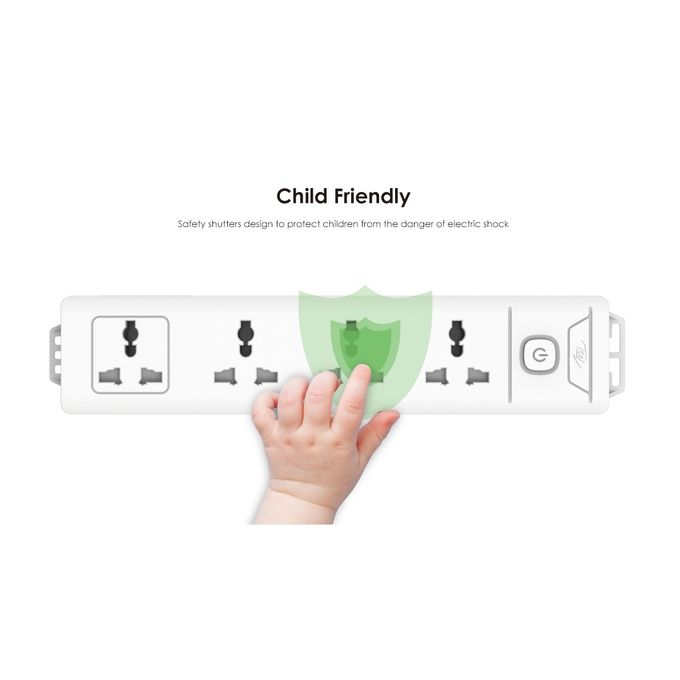 5 Sockets Extension Box With 3 USB Ports - ISU-1521WU - Image 2
