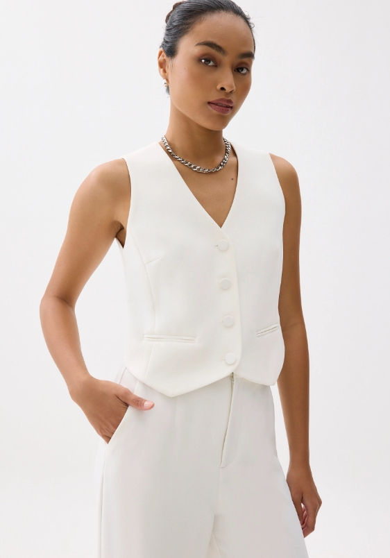 Relaxed V-neck Vest - Image 4