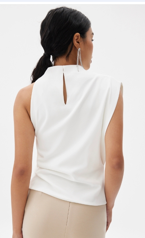 Asymmetric Drape Blouse - Image 2