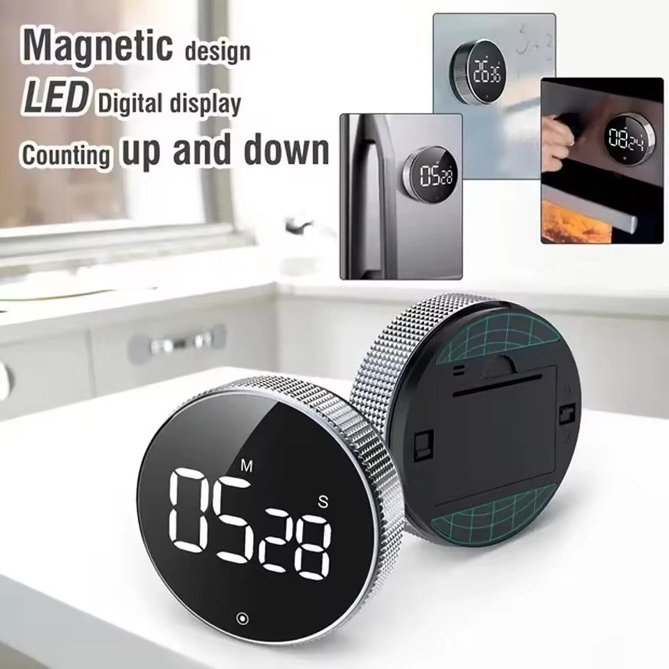Household Plastic Magnetic LED Visual Digital Kitchen Timer Electronic Alarm Volume Adjustable Cooking Shower Study Teaching - Image 5