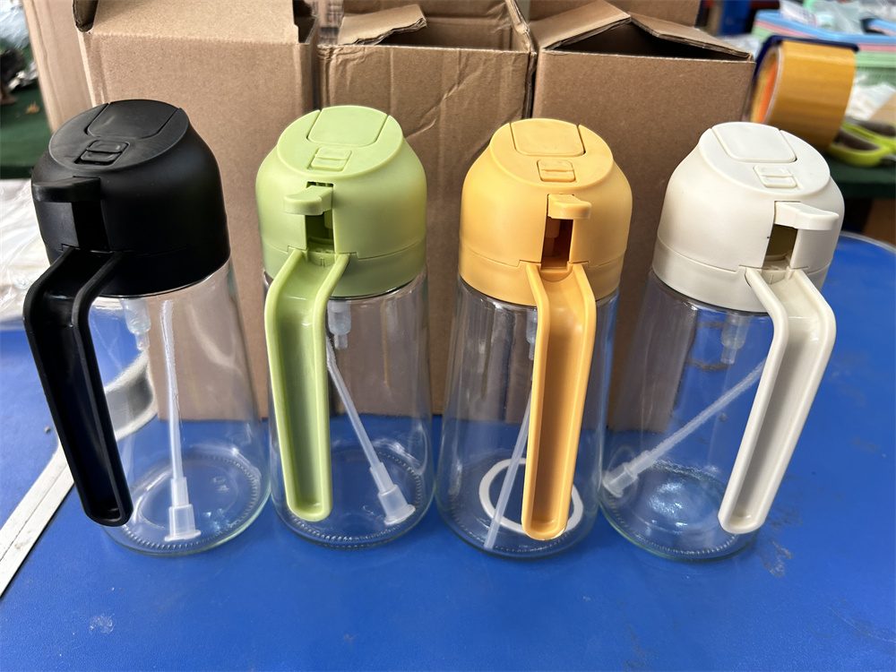 16oz Glass Kitchen 2 in 1 Oil Sprayer Bottle Cooking Storage Spice Seasoning Olive Oil Dispenser - Image 2