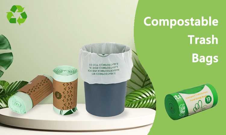 Hot Selling Model 100% Biodegradable Compostable for Kitchen Trash Bag with Waterproof Trash Bags