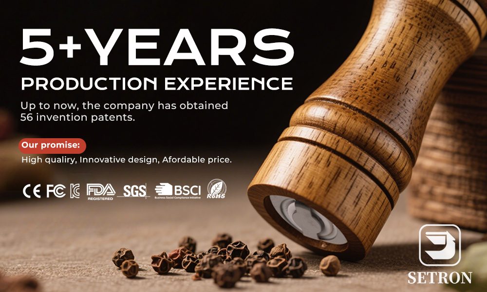 Acacia Wood Eco-Friendly Salt & Pepper Mills Set Home Kitchen Utensils Hand Grinder Accessories Custom