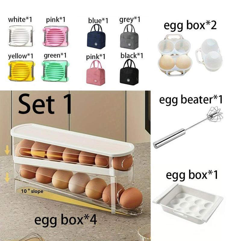 Modern Automatic Egg Rolling Storage Box, Multi-Layer PP Sloped Organizer for Refrigerator Side Door, Home Use Egg Dispenser