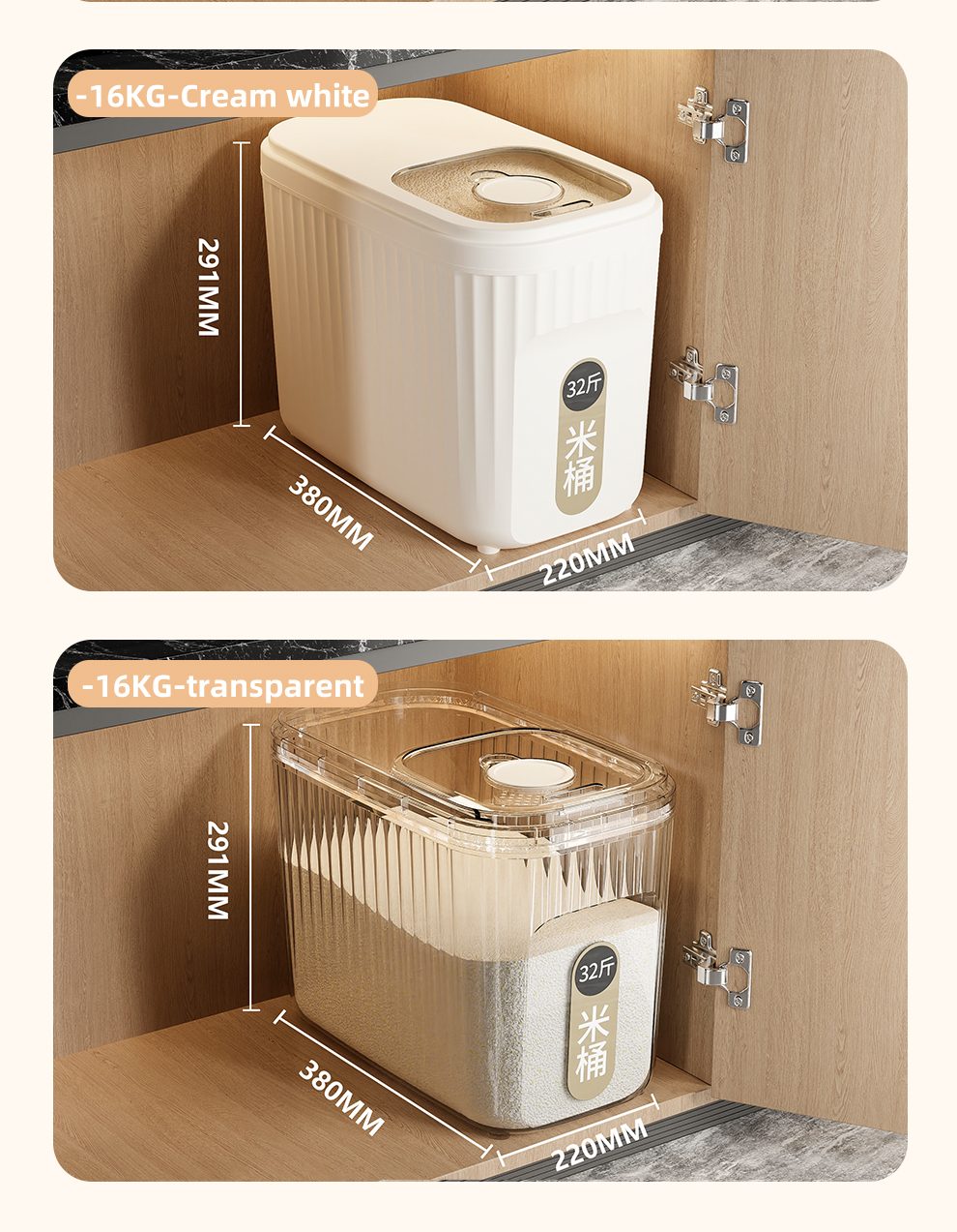 Wholesale Home and Kitchen Products Rice Storage Box Bucket Moisture Proof Food Grains Containers with Lids