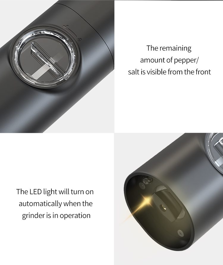 New Design Salt and Pepper Grinder Electric Kitchen Gadgets for Cooking Electric Salt and Pepper Grinder Set