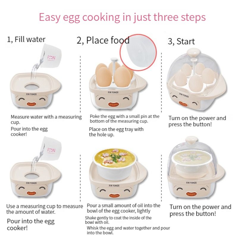 Customized 6 Egg Capacity Automatic Electric Egg Cooker Steamer Electric Egg Cooker