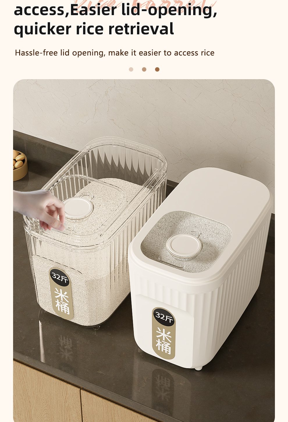 Wholesale Home and Kitchen Products Rice Storage Box Bucket Moisture Proof Food Grains Containers with Lids