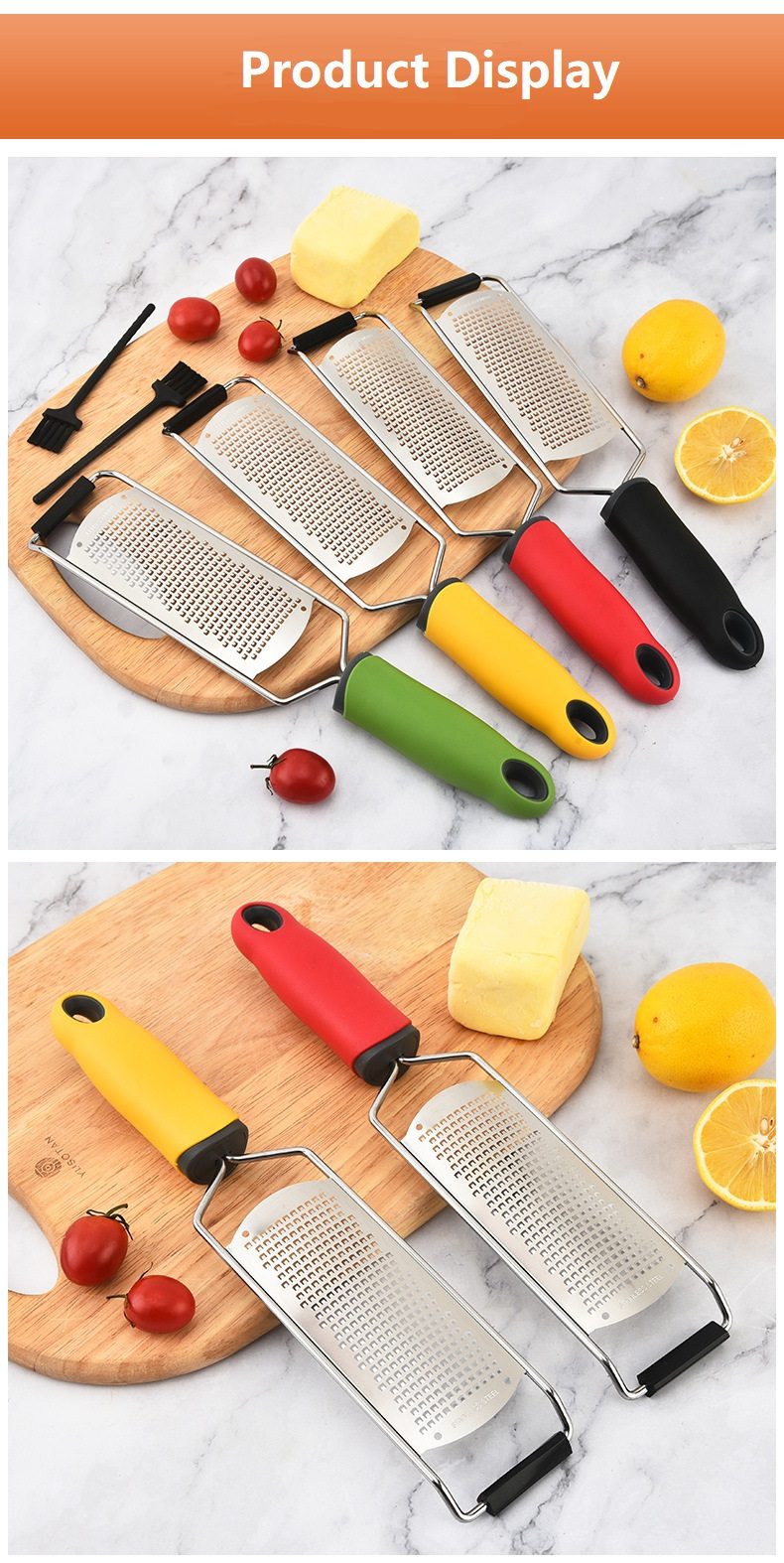 多功能不锈钢金属奶酪巧克力柠檬生姜大蒜手动刨丝器，家用厨房日常工具