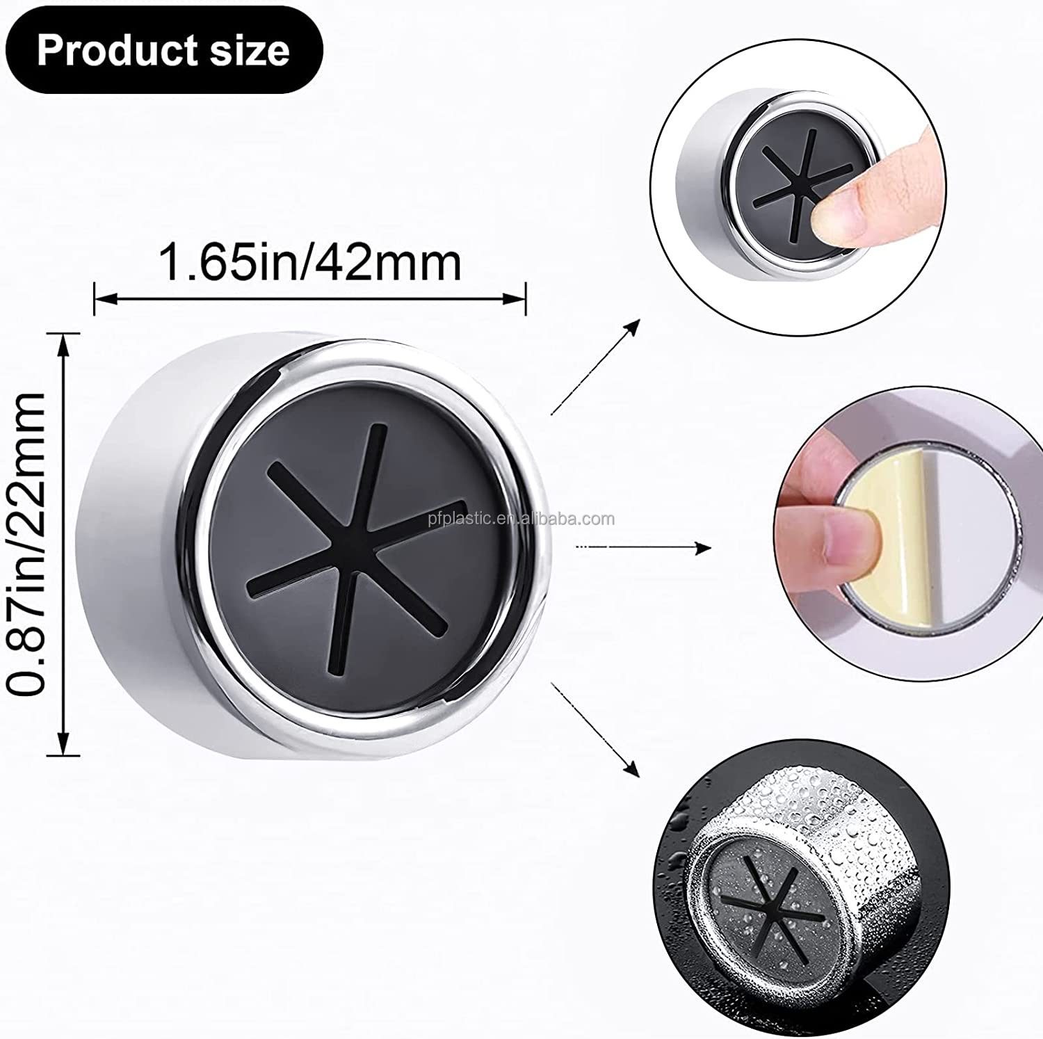 Self Adhesive Kitchen Holder Hook Hang Dish, Tea Towels, Dishcloths, Rags Push Handy Accessory , Bathroom, Shower, Cabinets