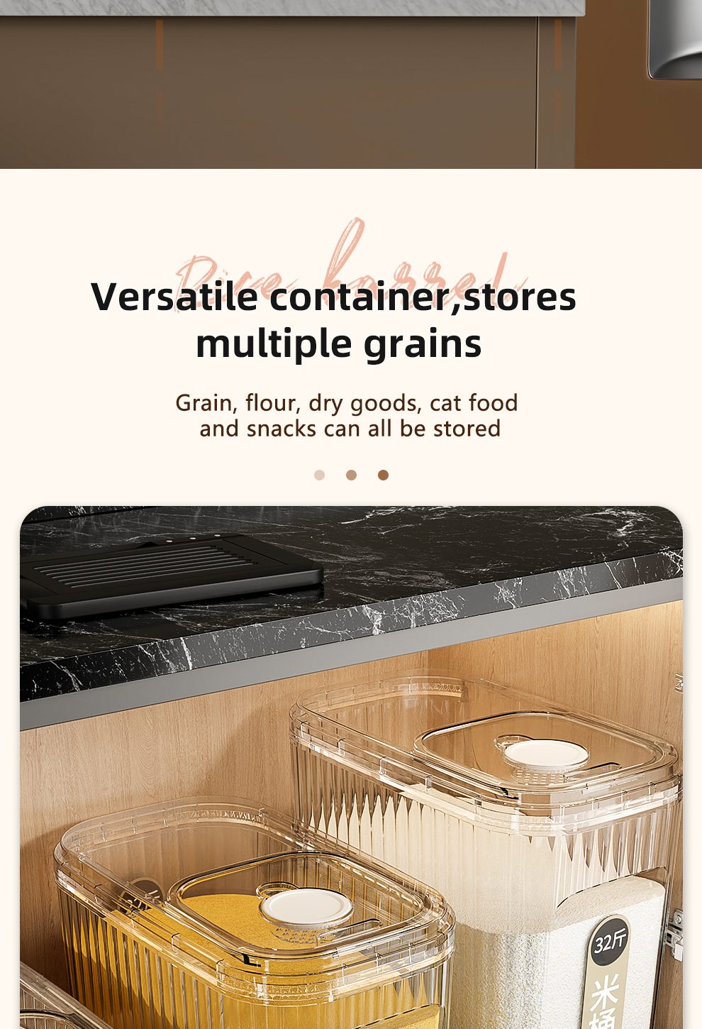 Wholesale Home and Kitchen Products Rice Storage Box Bucket Moisture Proof Food Grains Containers with Lids