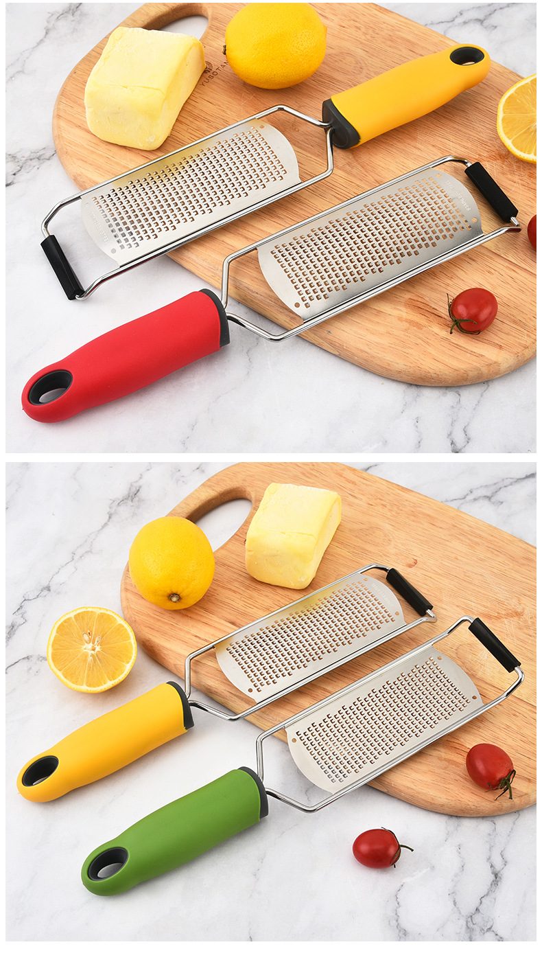 多功能不锈钢金属奶酪巧克力柠檬生姜大蒜手动刨丝器，家用厨房日常工具
