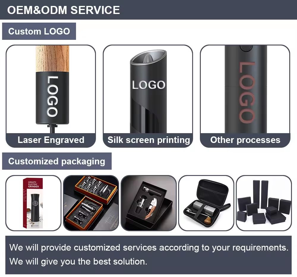 New Design Salt and Pepper Grinder Electric Kitchen Gadgets for Cooking Electric Salt and Pepper Grinder Set