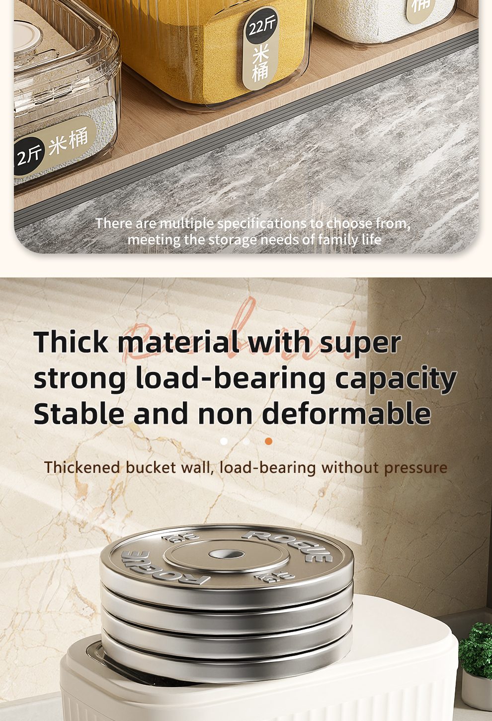 Wholesale Home and Kitchen Products Rice Storage Box Bucket Moisture Proof Food Grains Containers with Lids