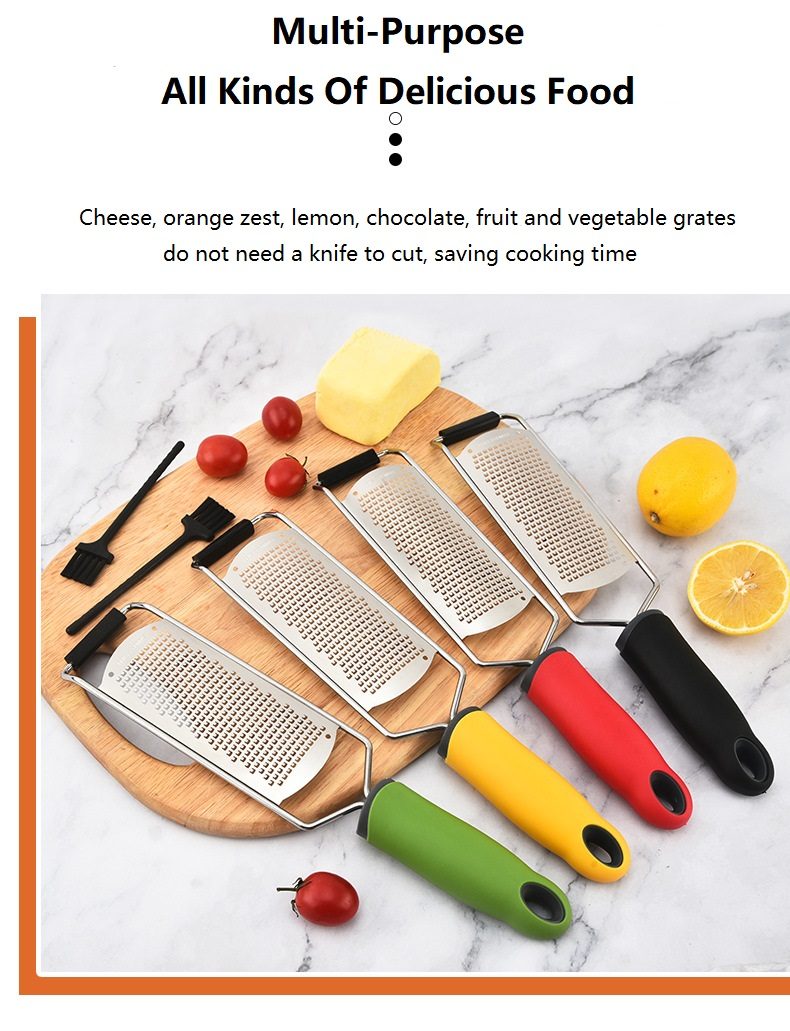 多功能不锈钢金属奶酪巧克力柠檬生姜大蒜手动刨丝器，家用厨房日常工具