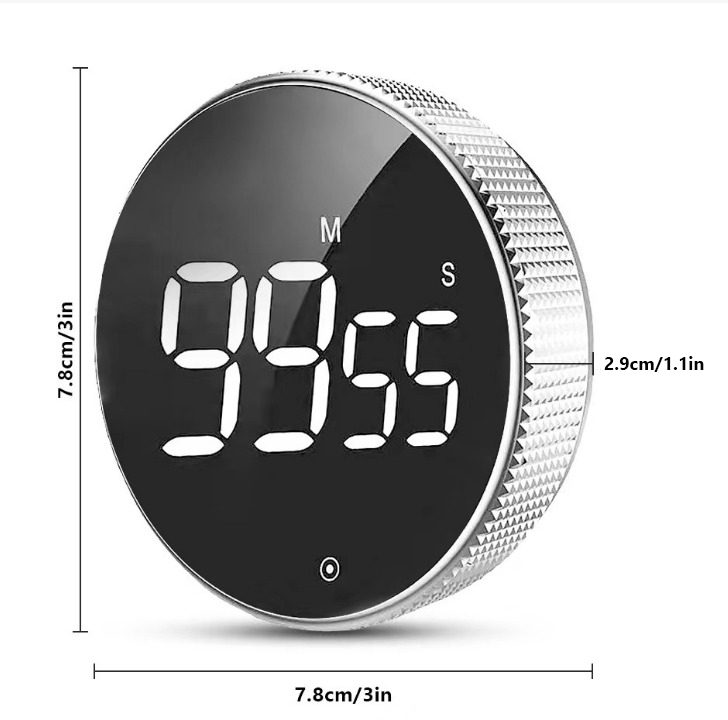 Household Plastic Magnetic LED Visual Digital Kitchen Timer Electronic Alarm Volume Adjustable Cooking Shower Study Teaching