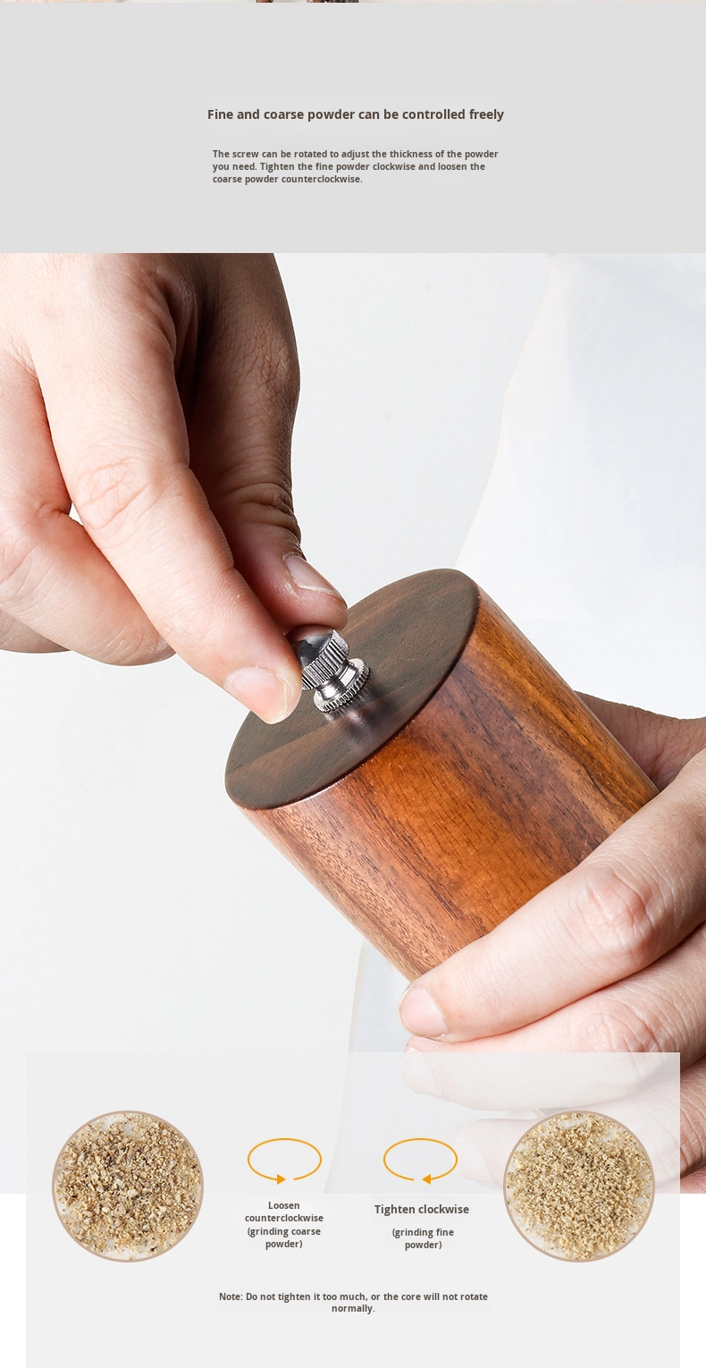 Acacia Wood Eco-Friendly Salt & Pepper Mills Set Home Kitchen Utensils Hand Grinder Accessories Custom