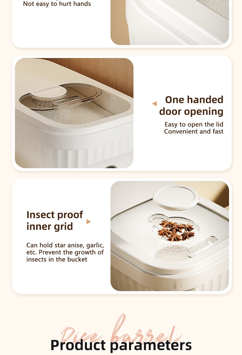 Wholesale Home and Kitchen Products Rice Storage Box Bucket Moisture Proof Food Grains Containers with Lids