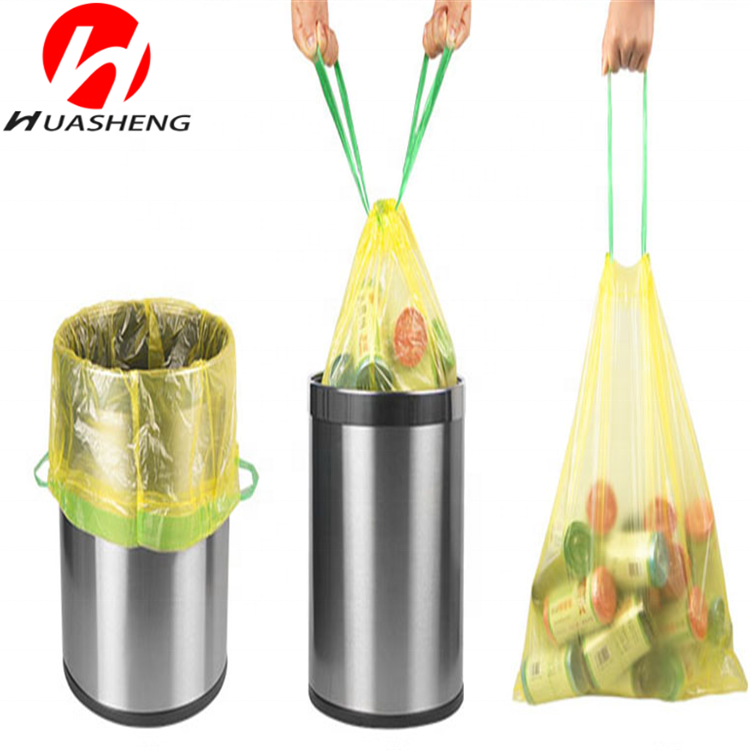 Wholesale Kitchen Household PE Disposable Thick Black Drawstring Garbage Bags Large Trash Bags Enlarged